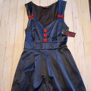 Rock Steady Pin-Up Dress Royal w/Red Buttons Size Medium
